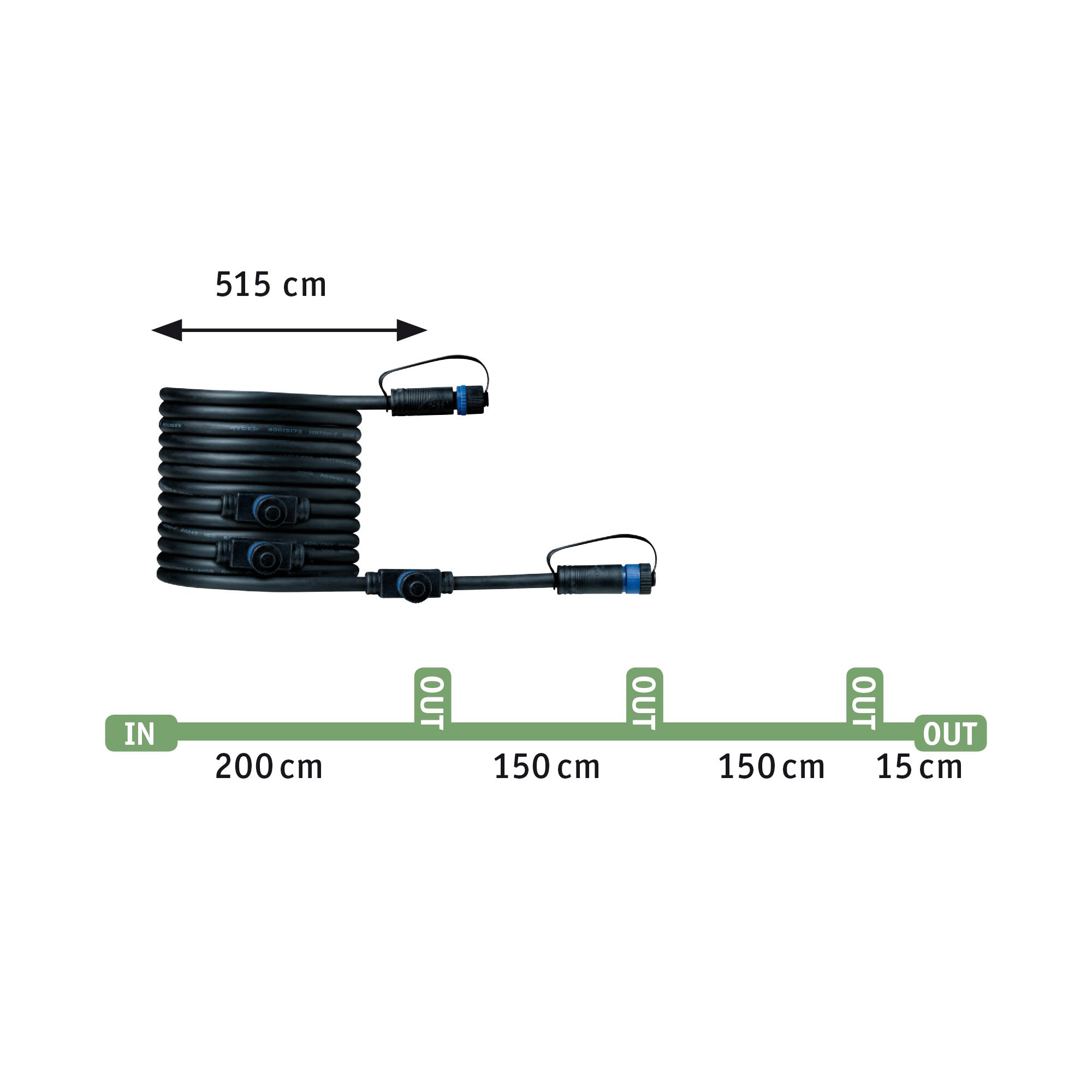 Spotlight Paulmann Sting Plug & Shine LED IP67 24V Förlängningsset 3-pack med Kabel