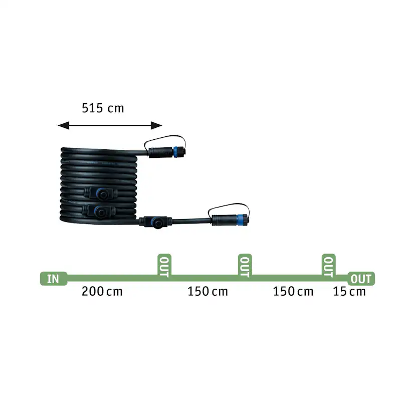 Spotlight Paulmann Sting Plug & Shine LED IP67 24V Förlängningsset 3-pack med Kabel