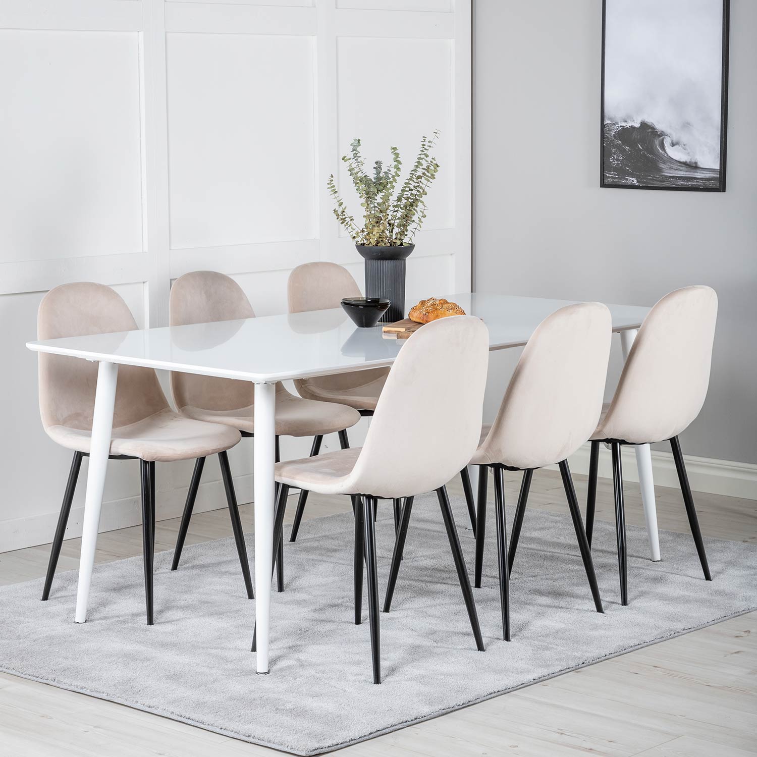 Matgrupp Venture Home Pobbie med 6 Stolar Sammet