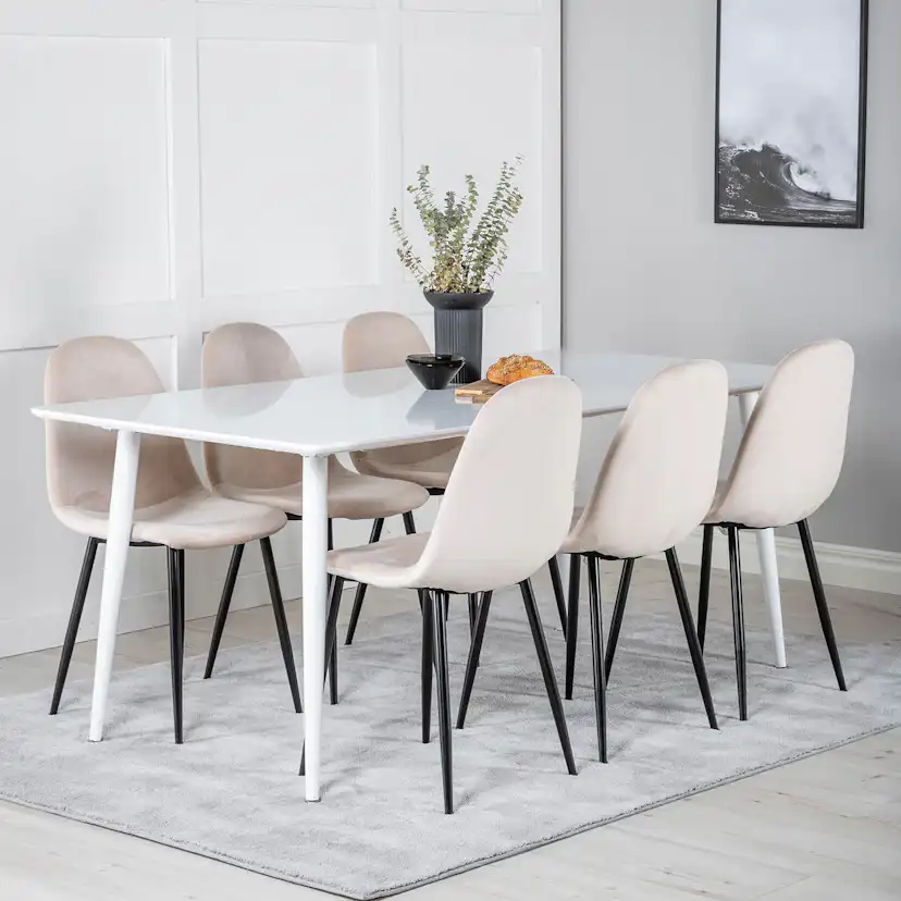 Matgrupp Venture Home Pobbie med 6 Stolar Sammet