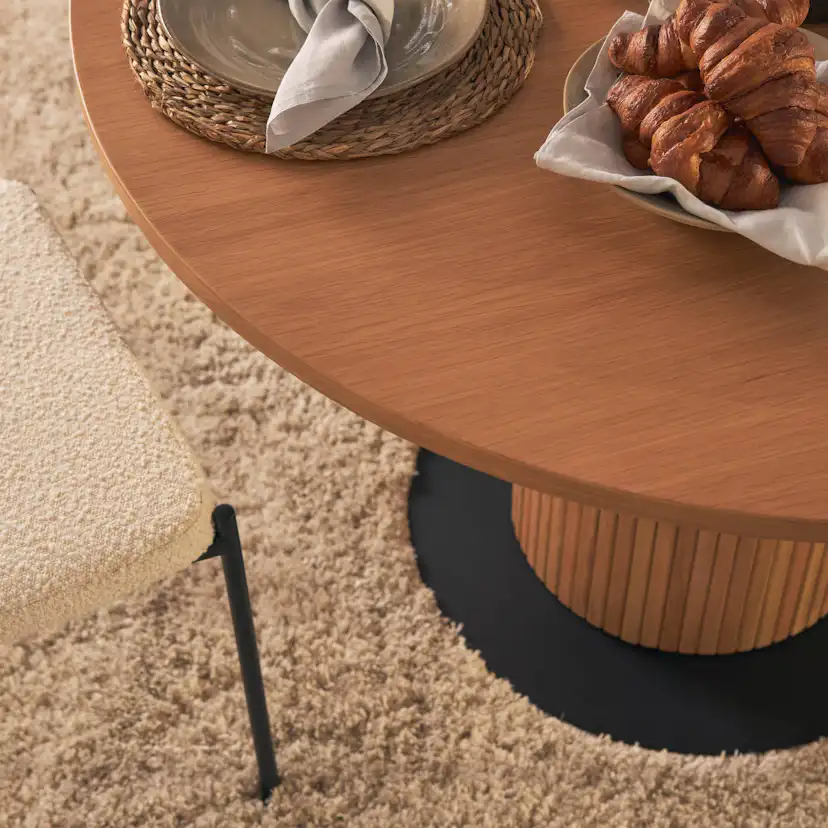 Matgrupp Basic Home Noira Runt Matbord 120 cm med 4 Gemmiano Matstol