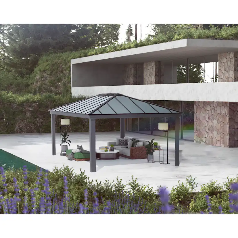 Paviljong Canopia By Palram Dallas 4,2 x 6m Antracitgrå