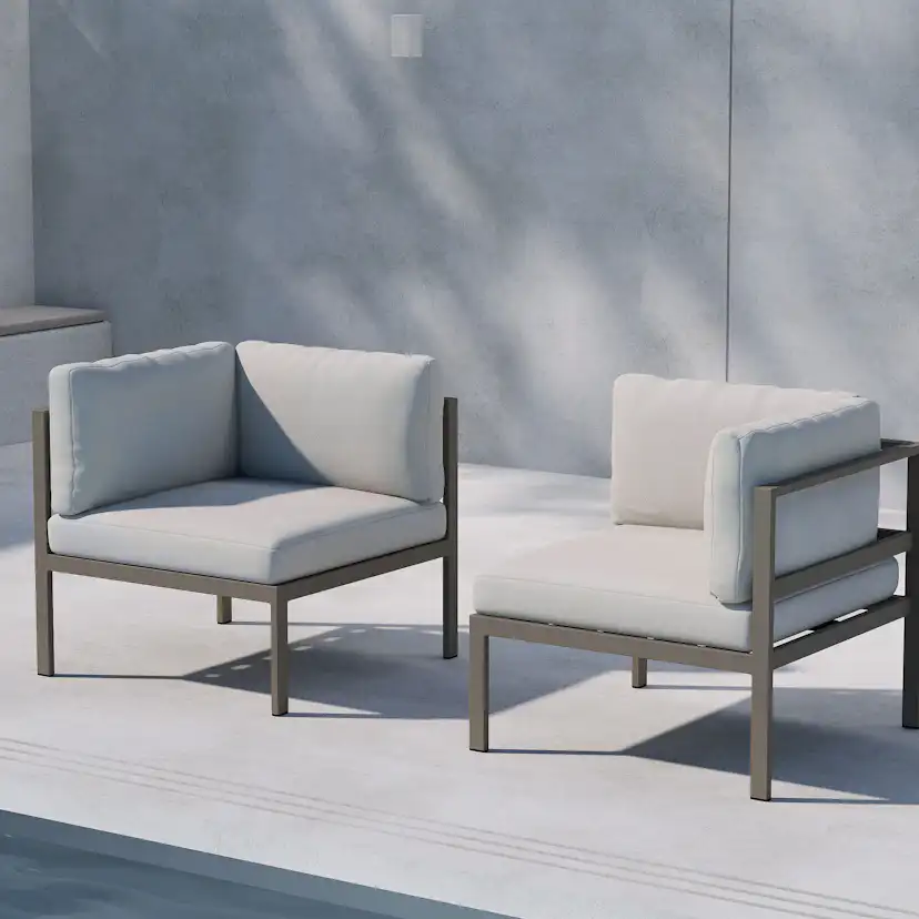 Copacabana Sofa Module Corner - Brown / Beige Brown / Beige