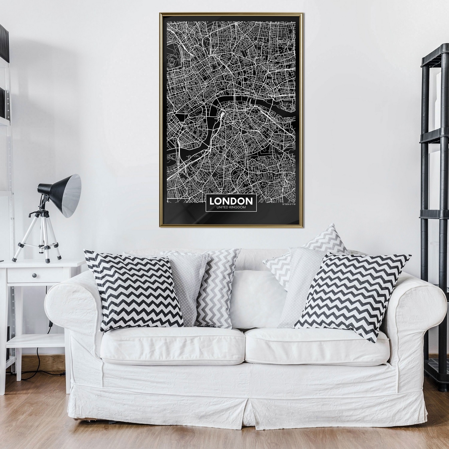 Poster Artgeist Affisch Dark Map of London