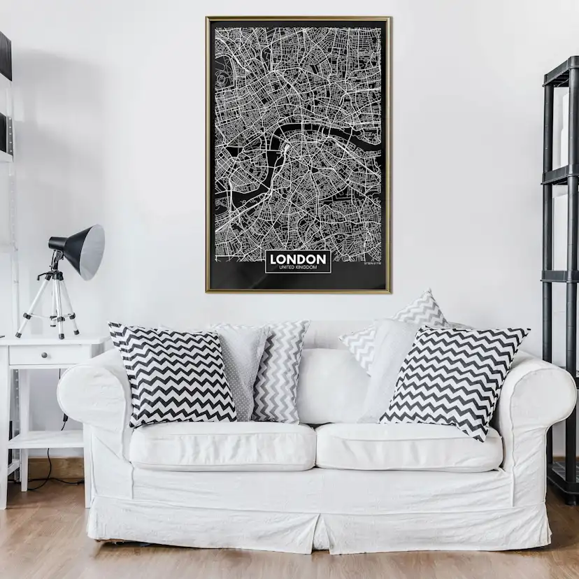 Poster Artgeist Affisch Dark Map of London