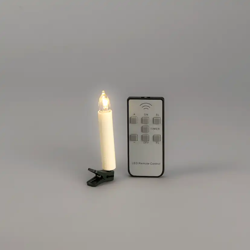 Julgransljus Gnosjö Konstsmide Basic 10st Batteridrivna Granljus LED m. Fjärrkontroll