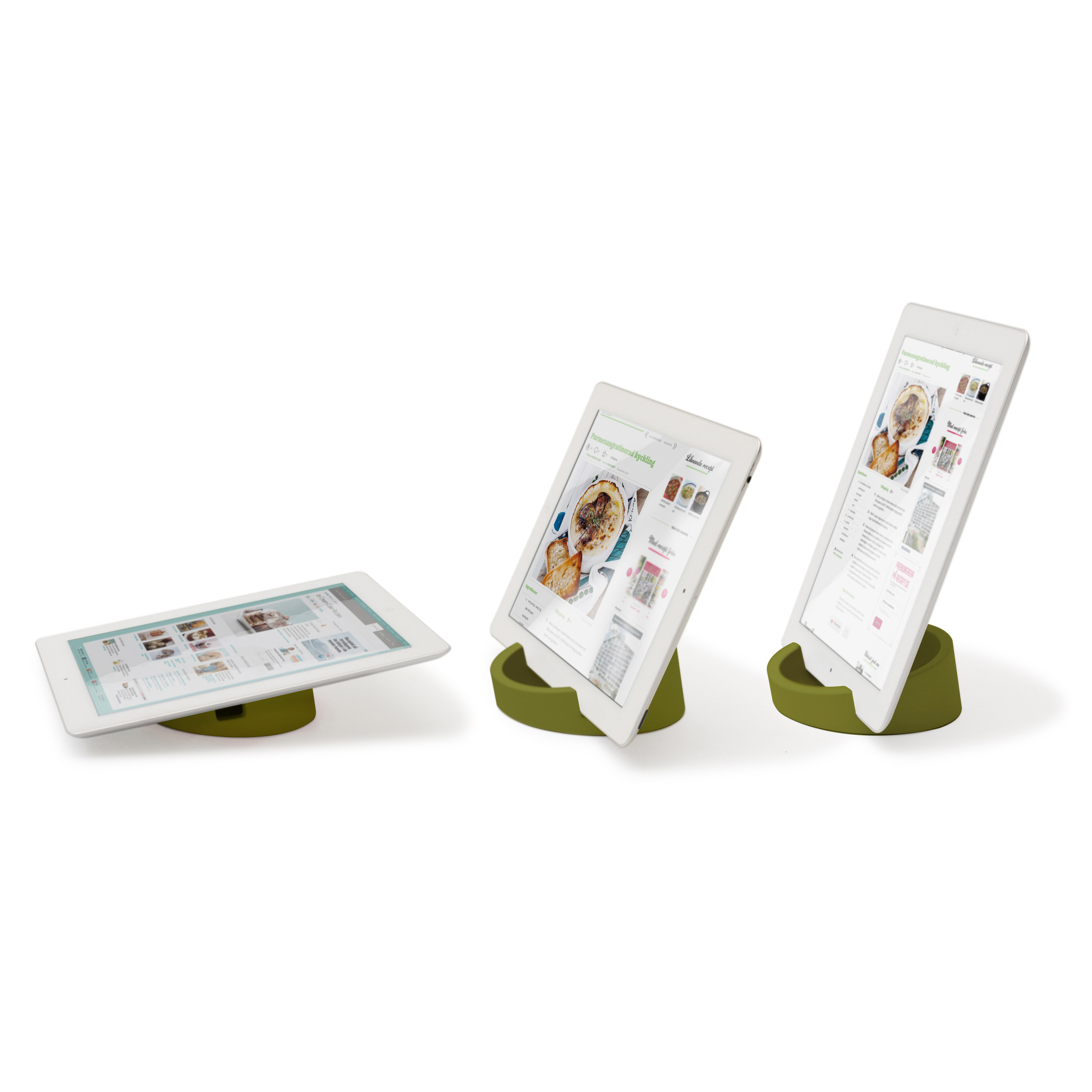 Kitchen Tablet Stand - Limegrön ø11,4 cm, 4,5 cm hög Silikon Färg: Lime