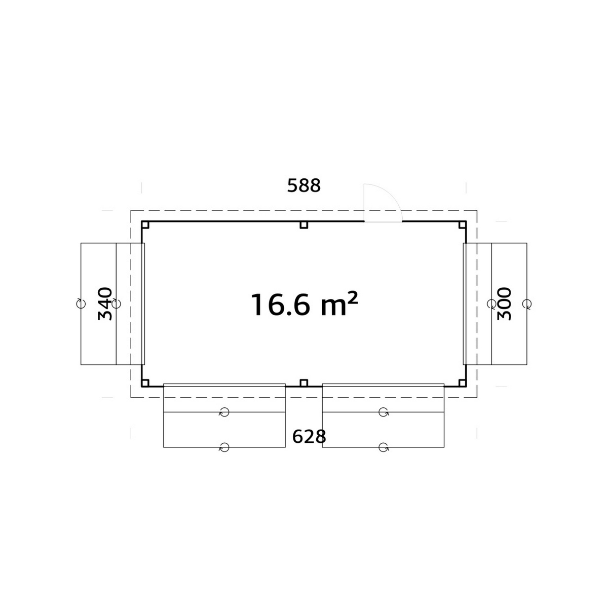 Kiosk Palmako Lenna 16,6 m2 Set 312