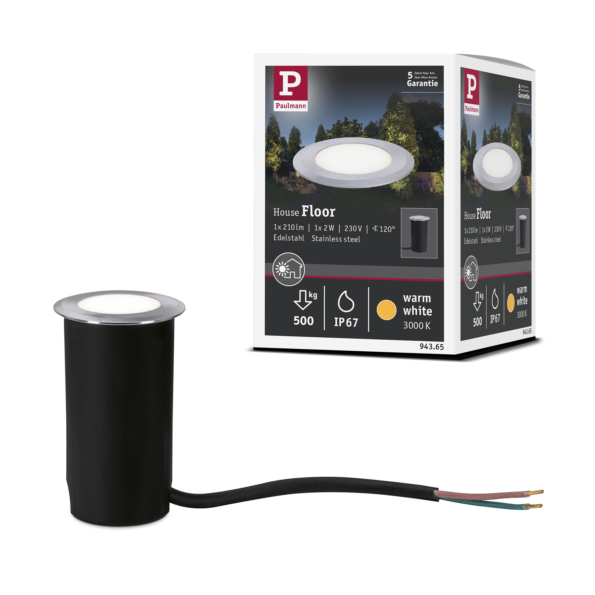 LED Infälld Markbelysning Paulmann House Rund IP67 230V Ljus: Soft White