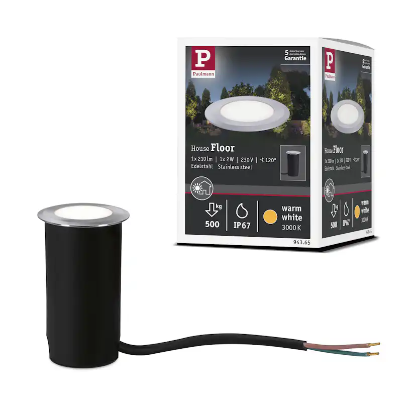 LED Infälld Markbelysning Paulmann House Rund IP67 230V Ljus: Soft White