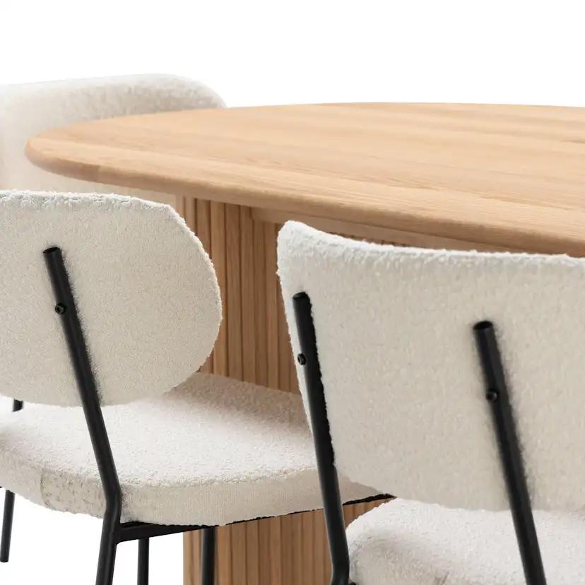 Matgrupp Basic Home Noira Ovalt Matbord 220 cm med 6 Gemmanio Matstol