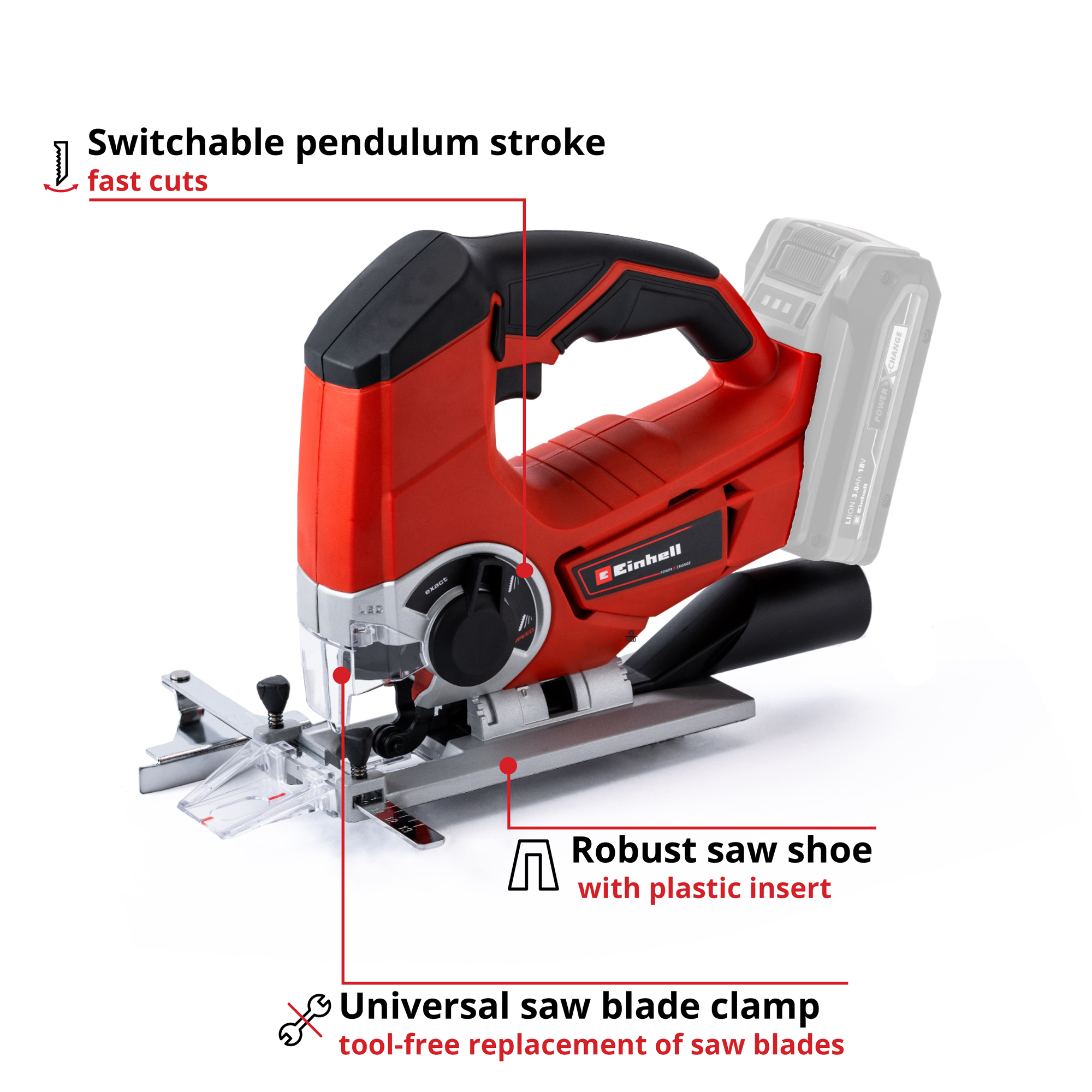 Sticksåg Einhell PXC TE-JS 18 Li Solo