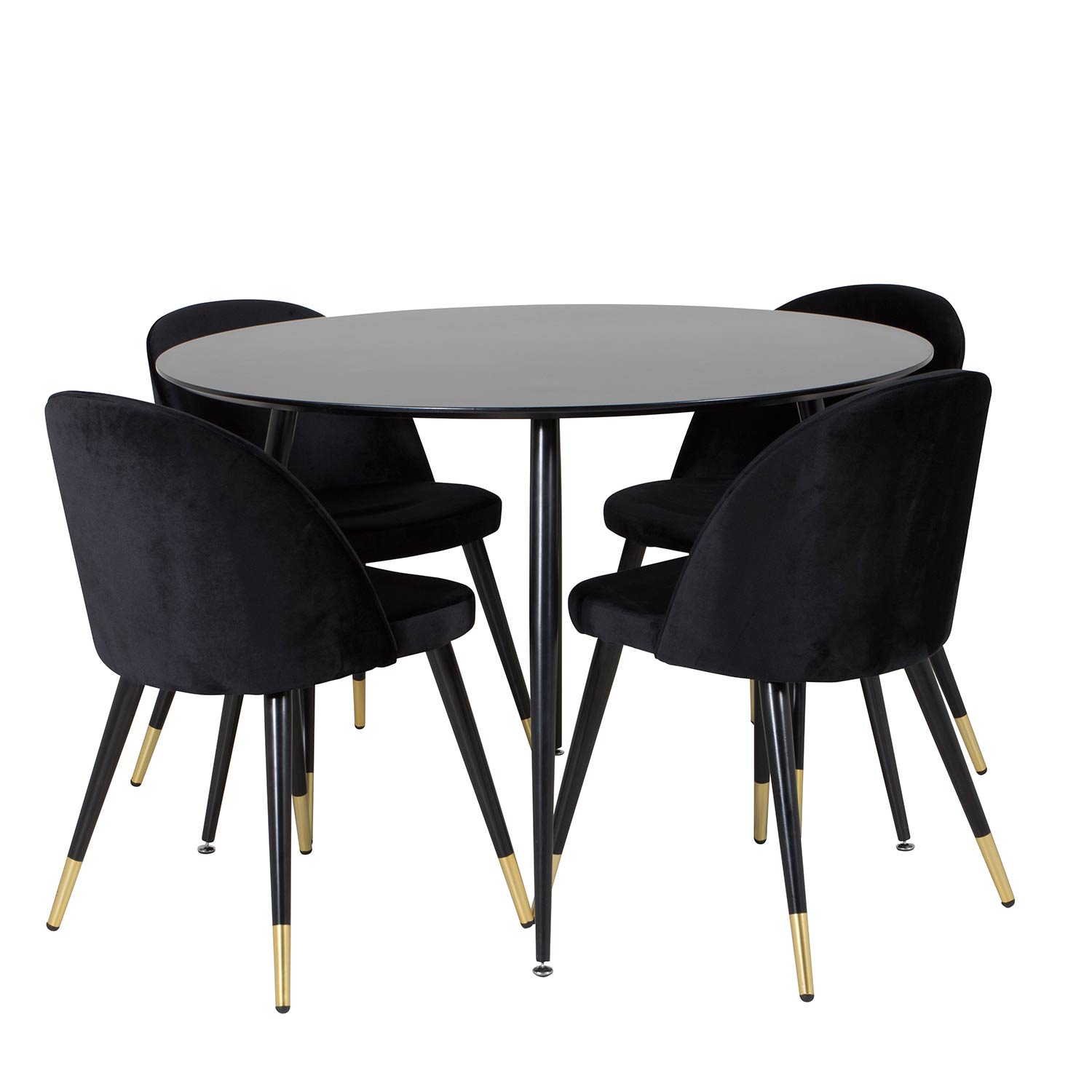 Matgrupp Venture Home Silvia med 4 Valentina Stolar Sammet Runt