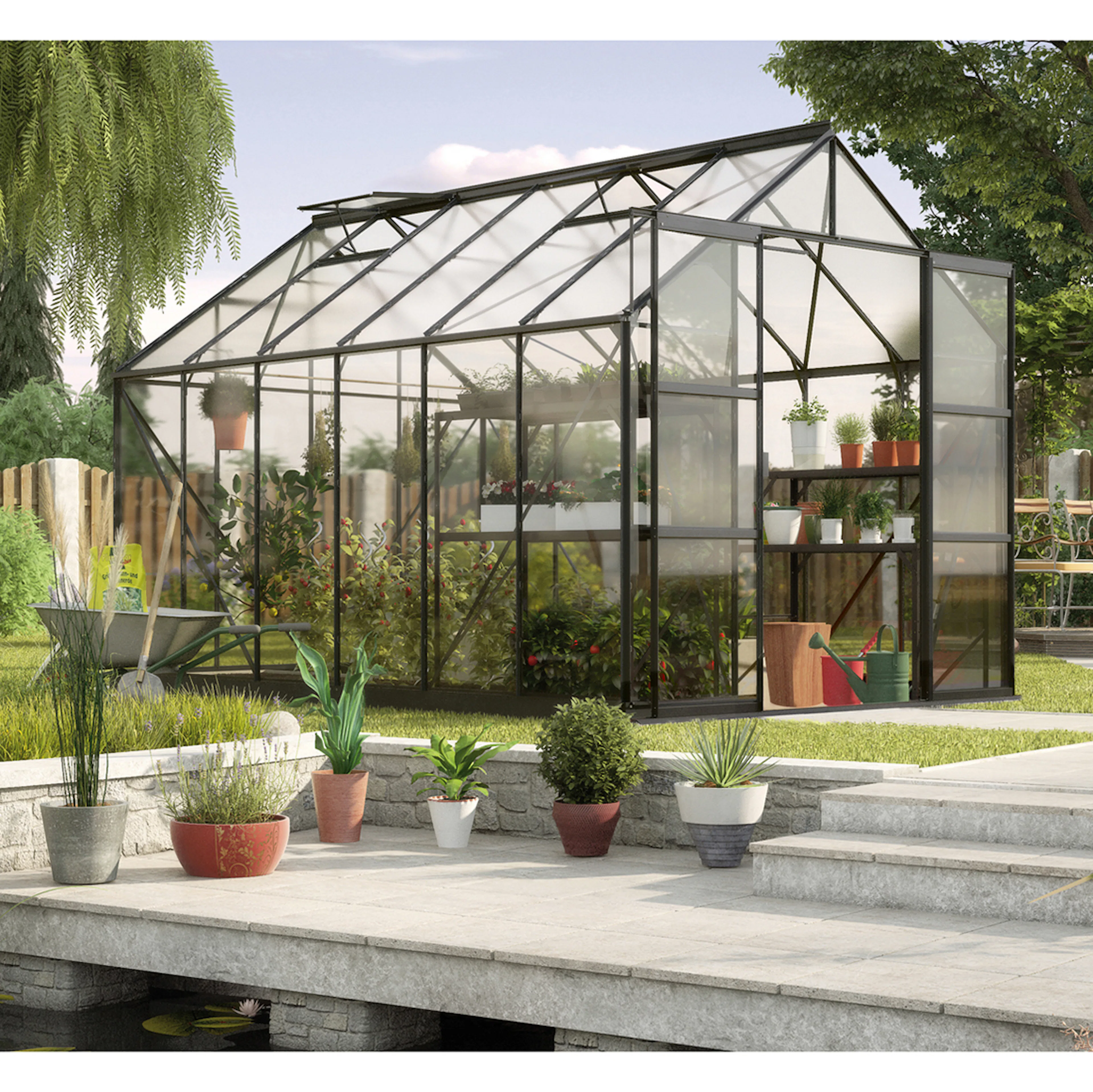 VITAVIA PHOENIX 9900 SVART 3MM HÄRDAT GLAS M/SOCKEL Storlek: 9,9 m2