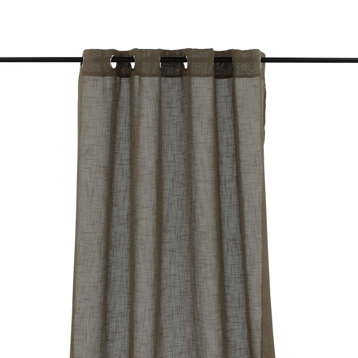 Kaya Curtain Polyester/linenlook - Brown - 140*240 - Eyelet Brun, Längd: 240 cm