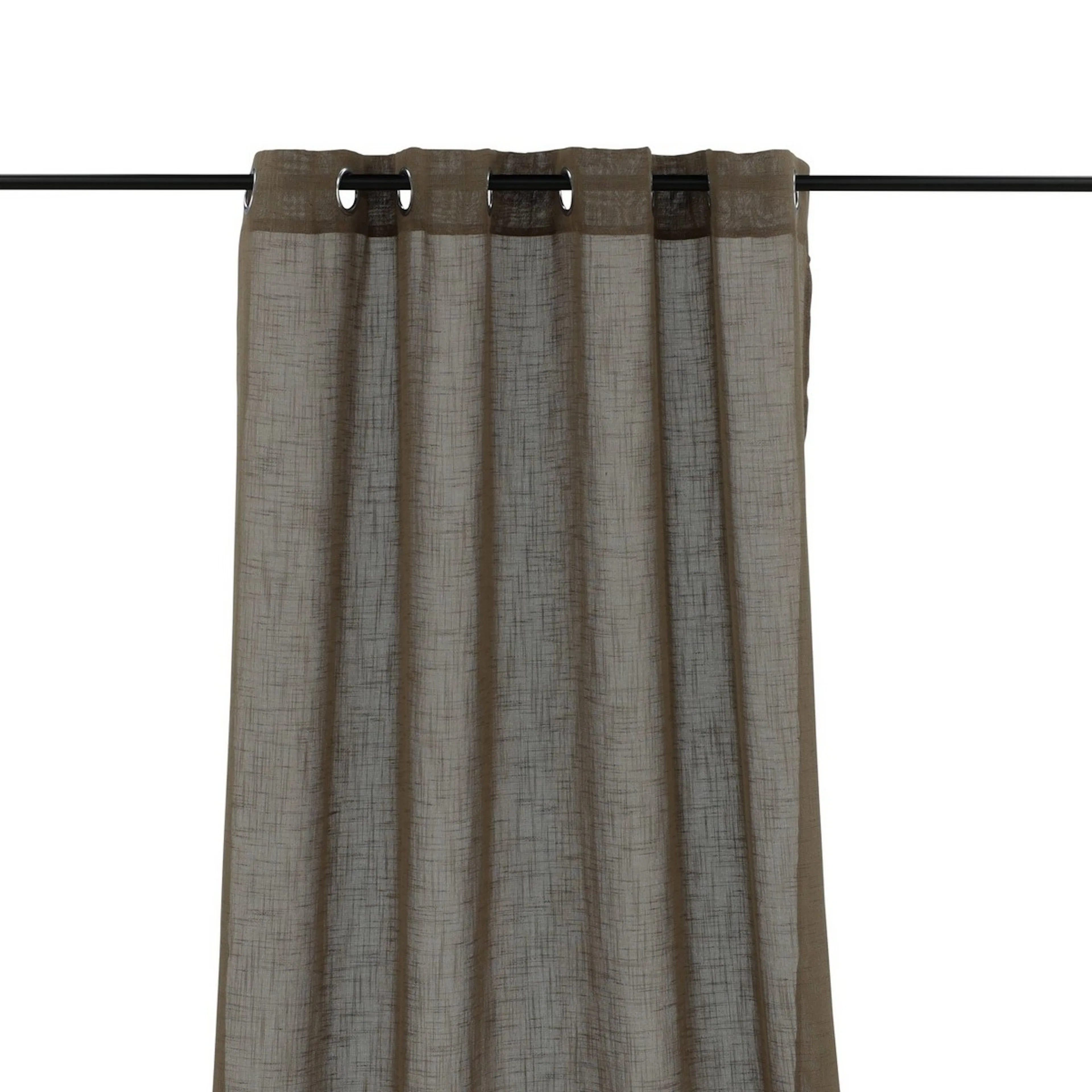 Kaya Curtain Polyester/linenlook - Brown - 140*240 - Eyelet Brun, Längd: 240 cm