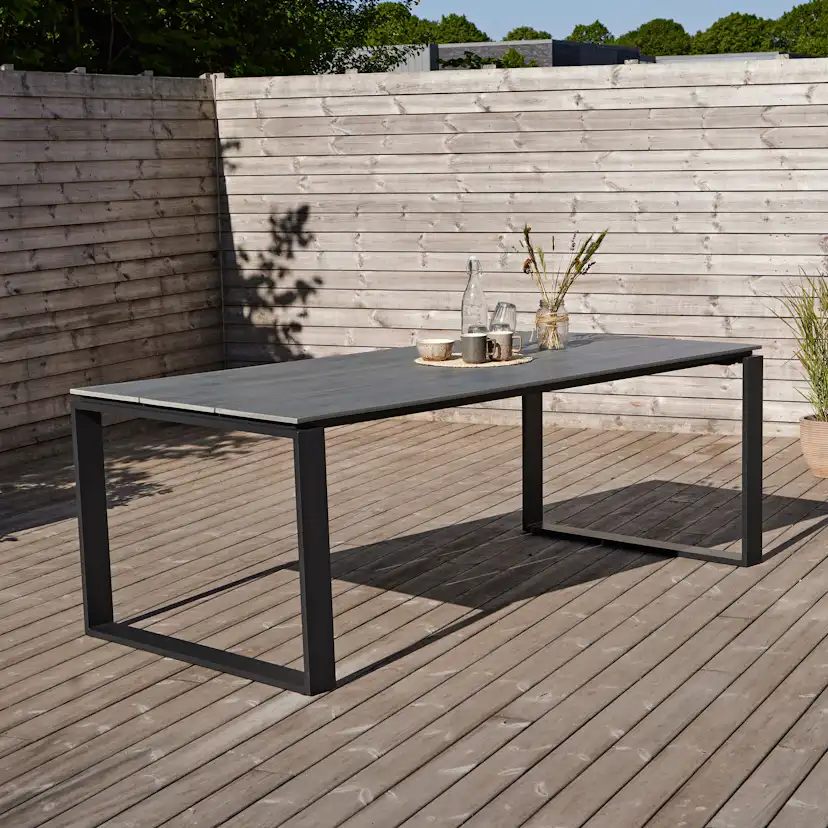 GARDEN TABLE 210X100CM Svart/Grå