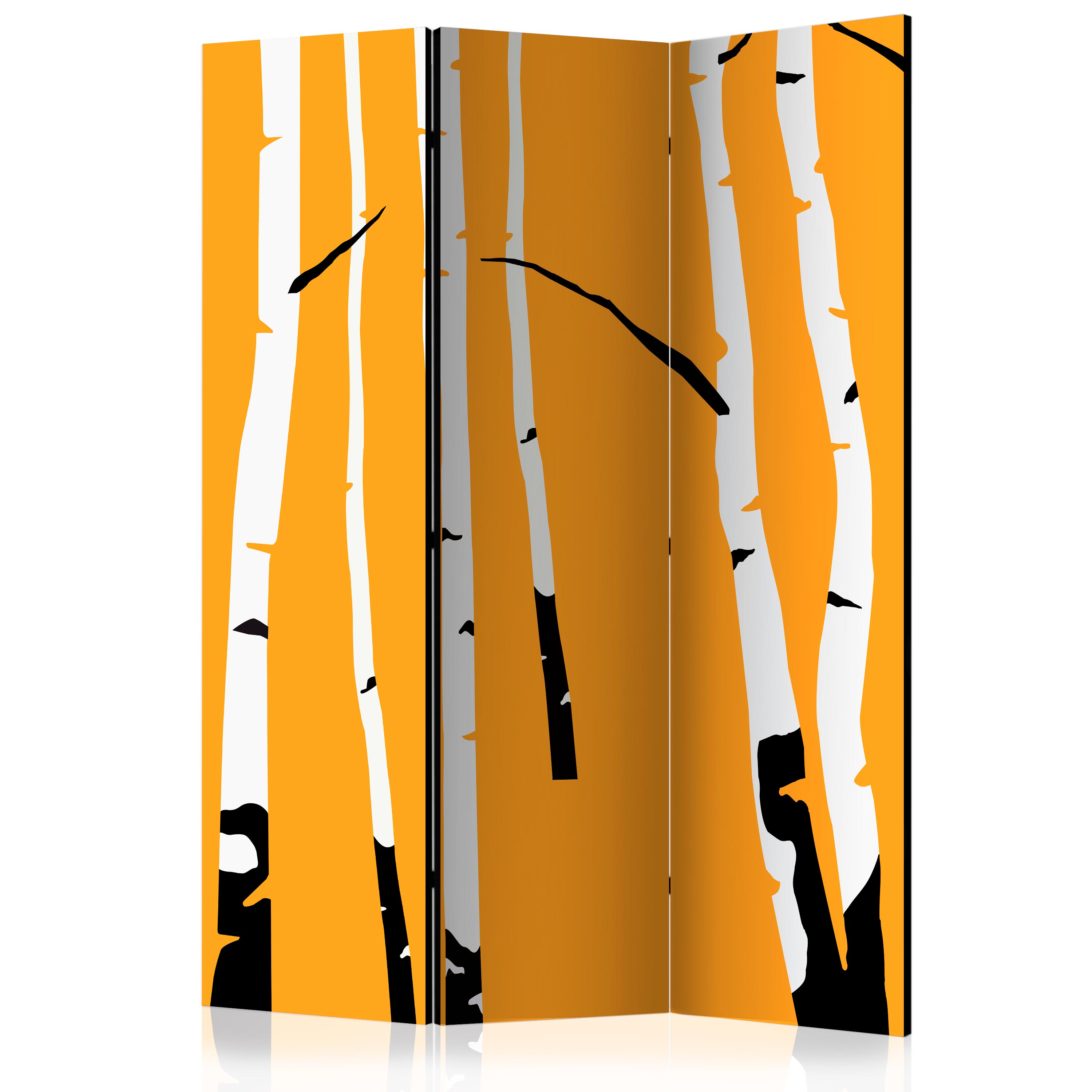 Rumsavdelare Skärmvägg Arkiio Birches On The Orange Background 135x172 cm