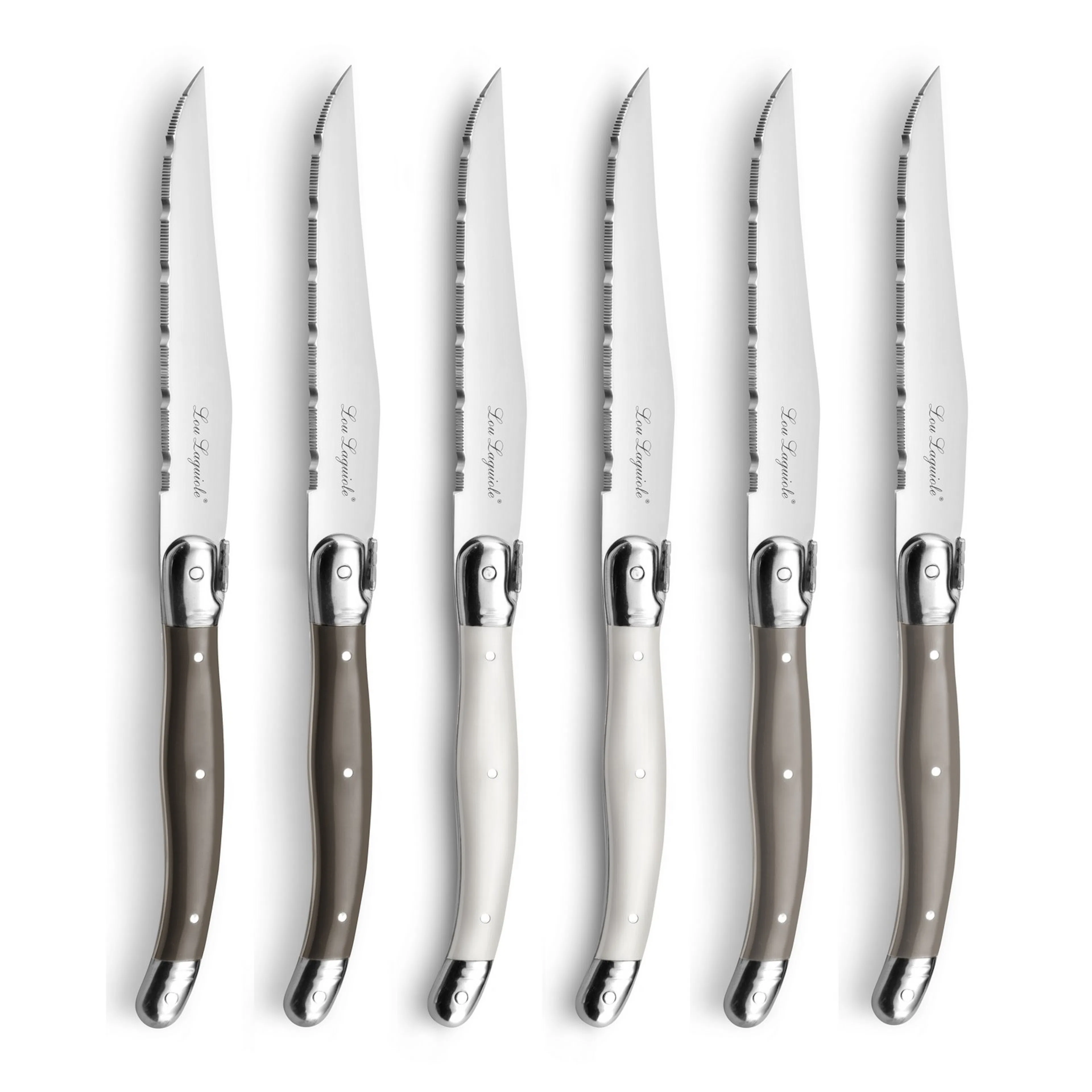 Tradition Grillknivar i trävblock 6-p Mixade färger pepper/p Pepper/Pearl/Taupe