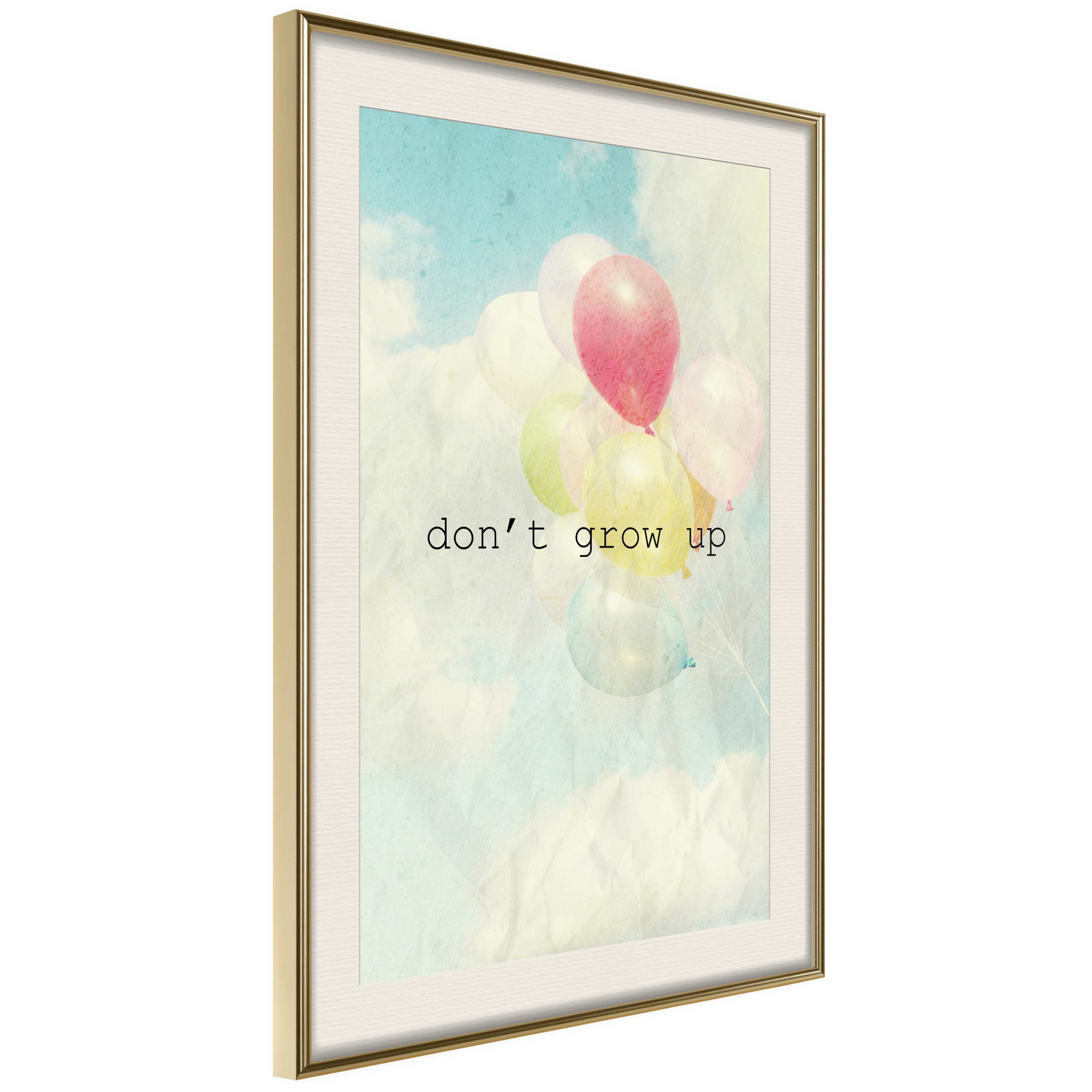 Affisch - Don't Grow Up [Poster] 20x30 Guld ram med passepartout, 20x30 cm