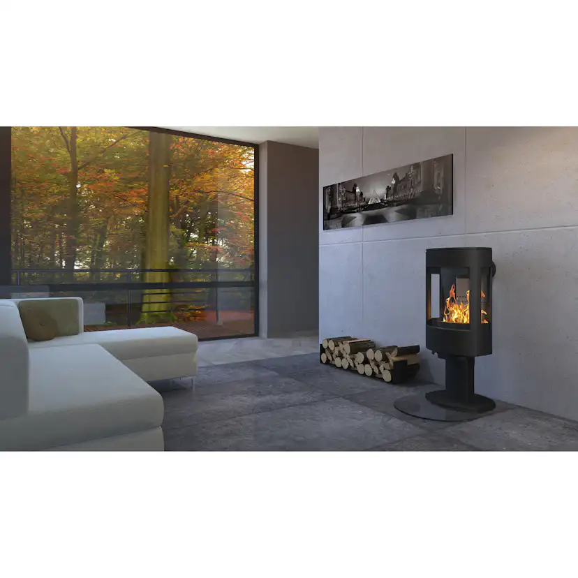 Vedkamin på Pelare Dovre Astro 4 Svart - Modern Braskamin