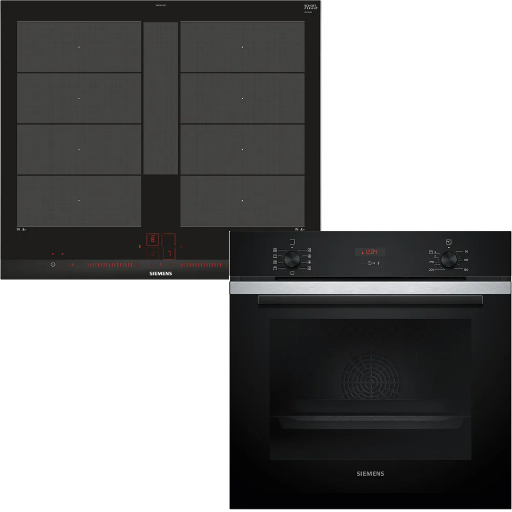Ugn- & Hällpaket Siemens HB234ABS3F + EX675LYV1Smart Hemuppkoppling Rostfri