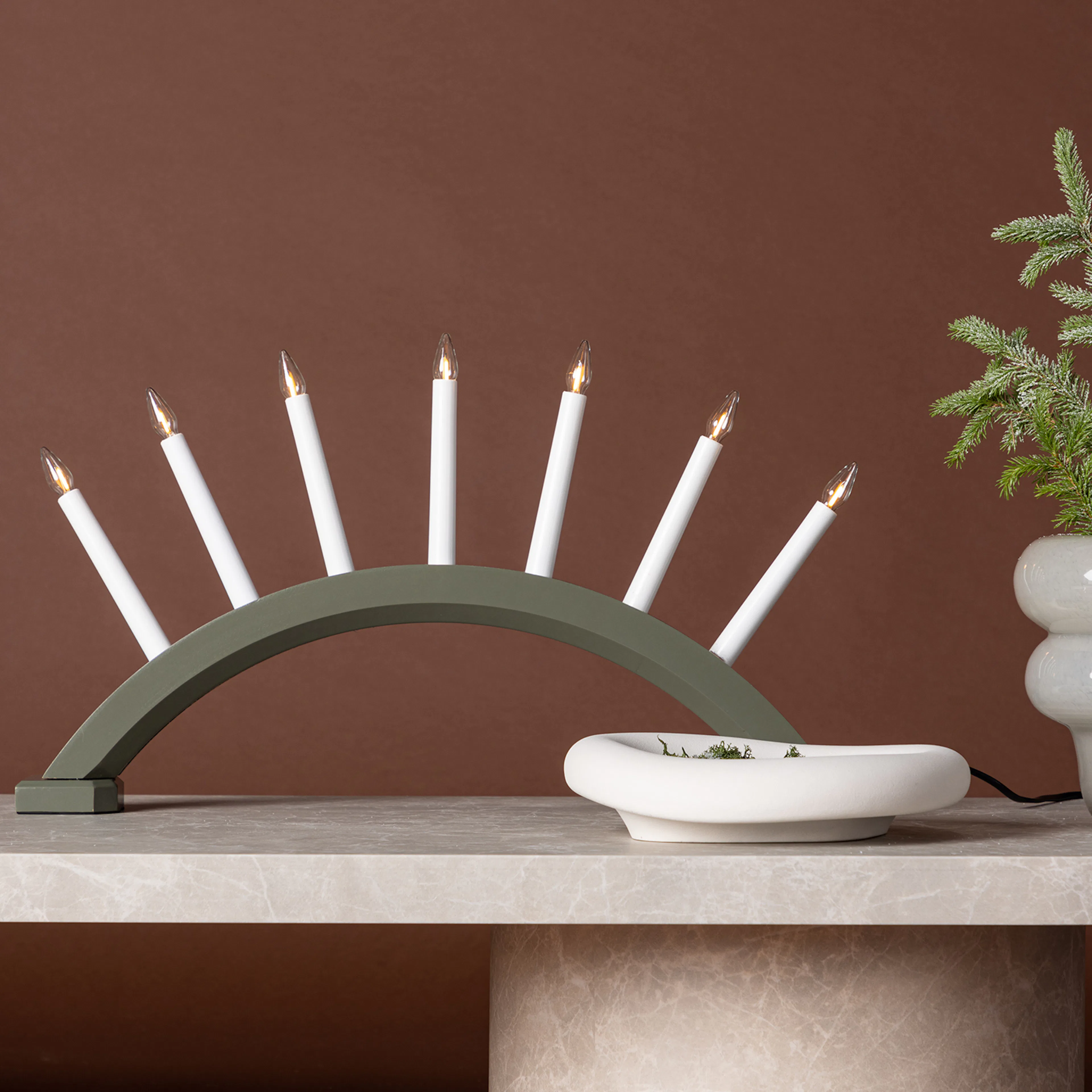Kebnekaise 55cm Table Lamp - Green /  White Grön