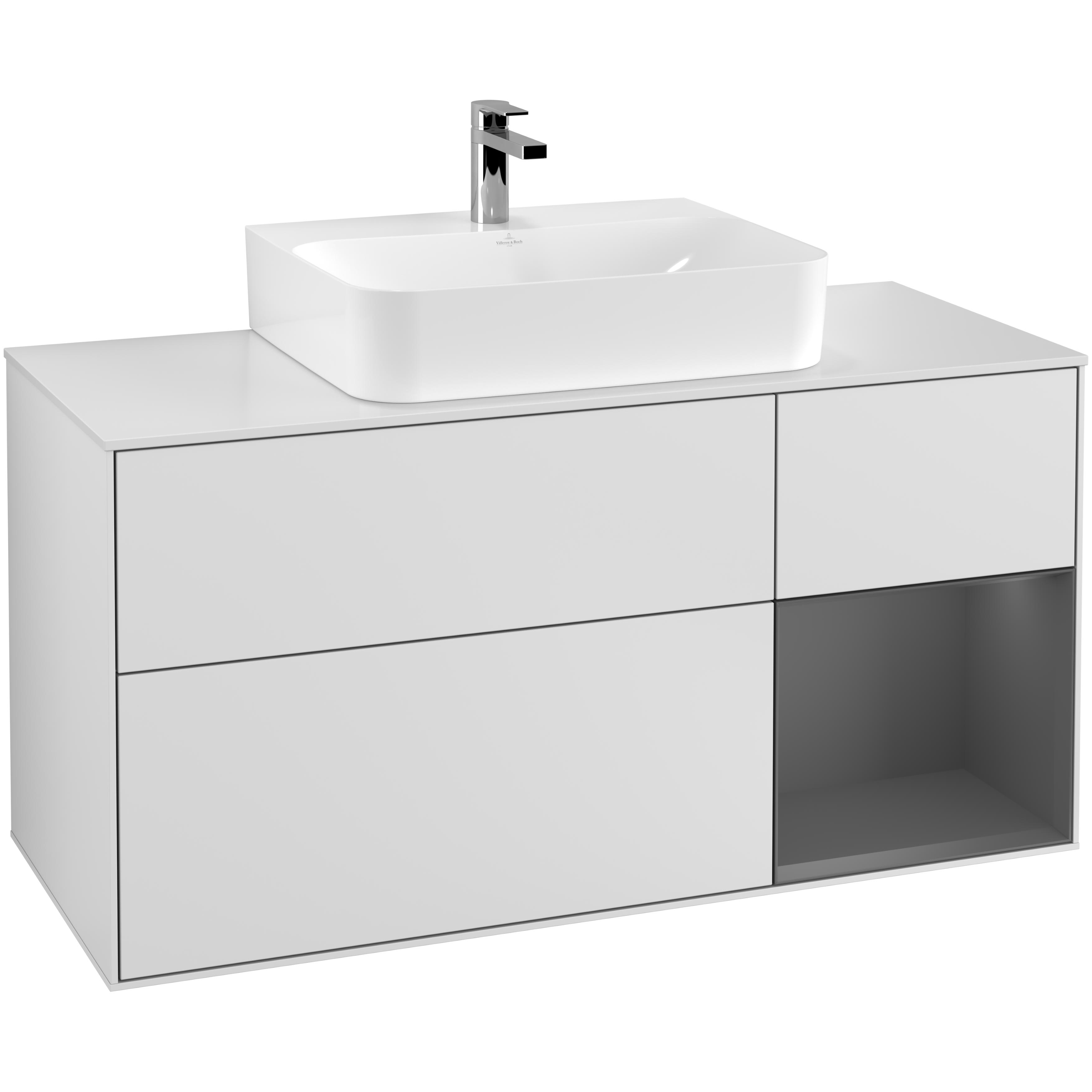 Tvättställsskåp Villeroy & Boch Finion med 3 Lådor Hylla och Bänkskiva för Centrerat Tvättställ