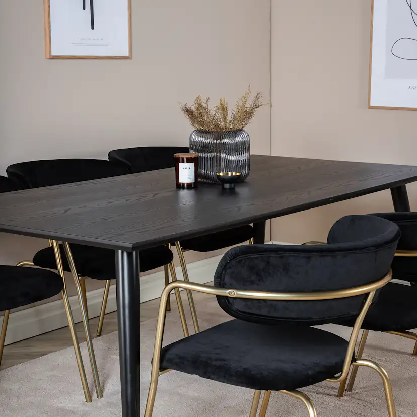 DippTable -Black Brass+Arrow armchair- Black_6 Svart/Mässing/Svart