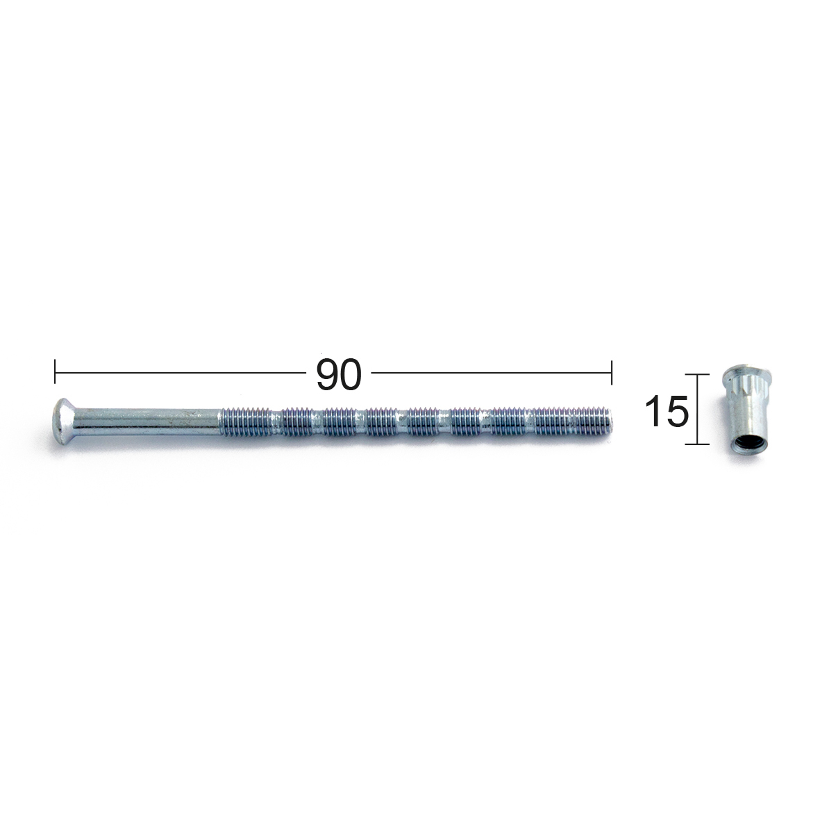 SKRUV M NIPPEL HABO M5X90MM GALV Elzink