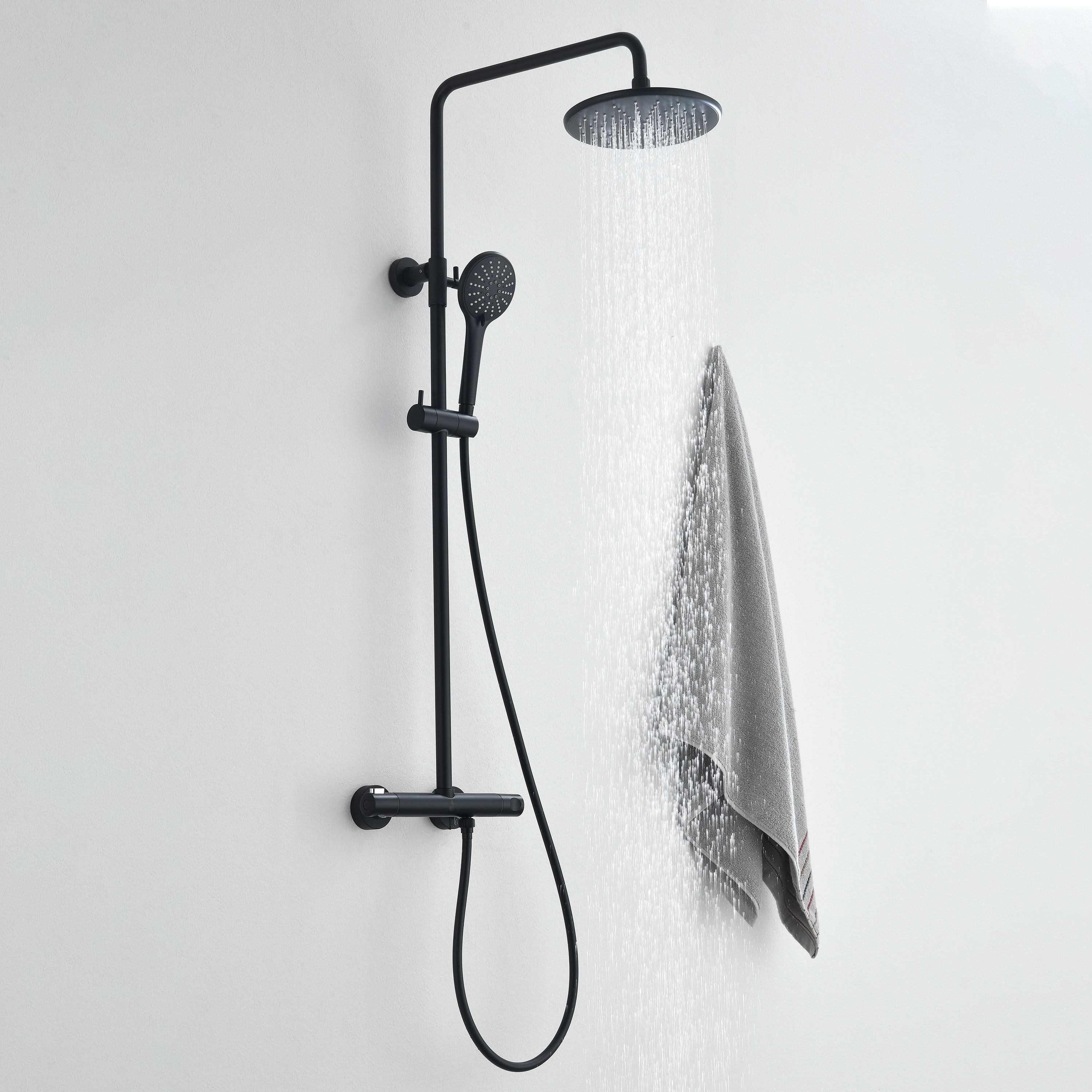 Takduschset Bathlife Väta Svart