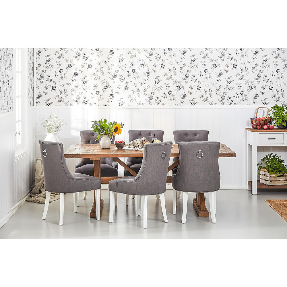 Matgrupp In Living Lyon 200x100 cm Natur/Grå med 6 st Viktoria Stolar