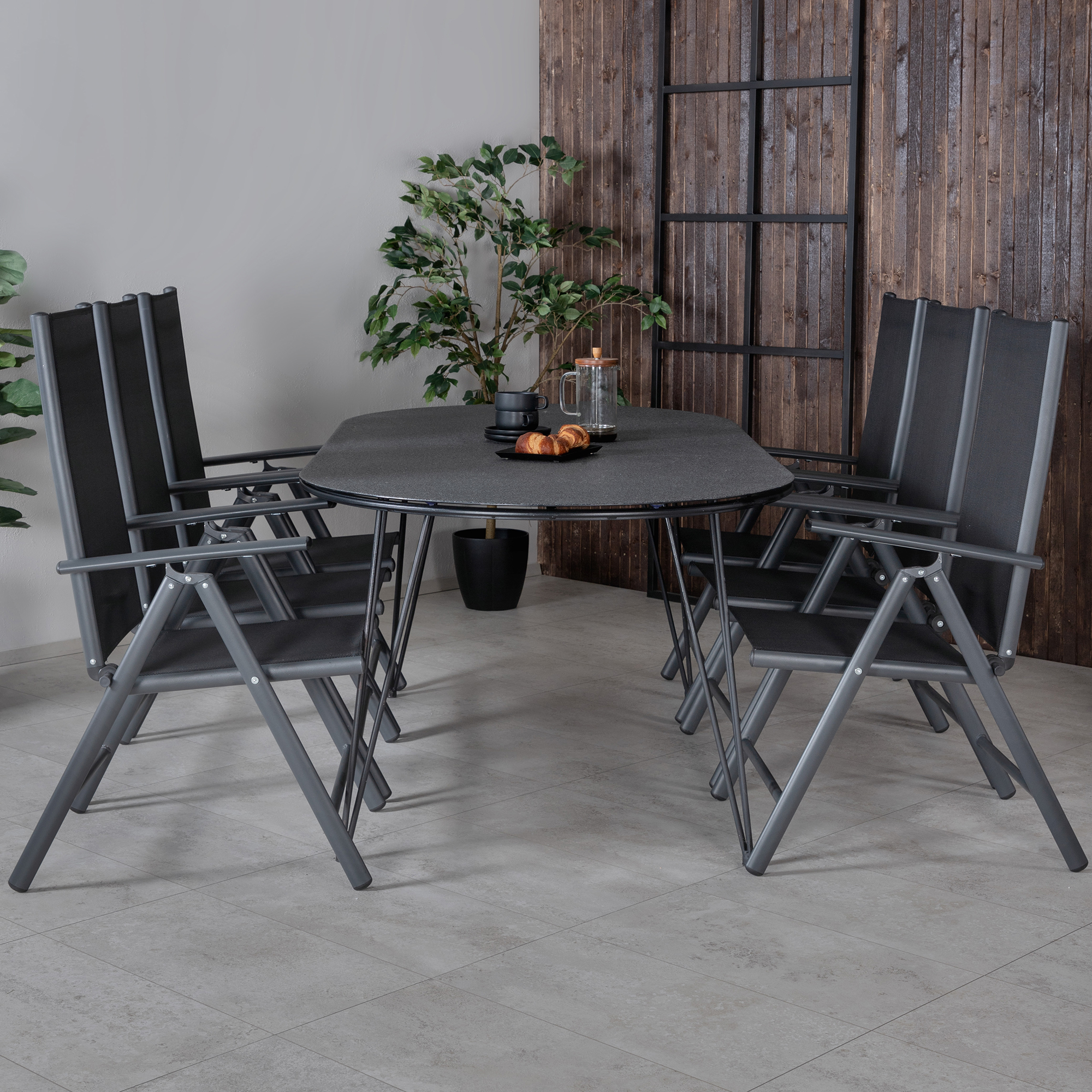 Matgrupp Venture Home Ville med 6 Bend Matstolar
