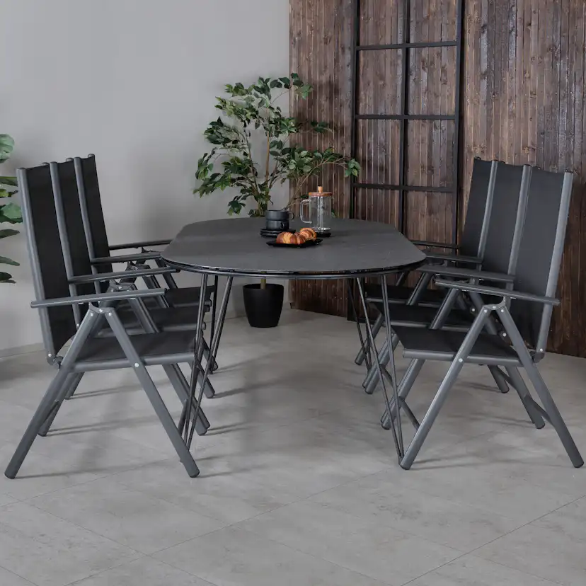 Matgrupp Venture Home Ville med 6 Bend Matstolar