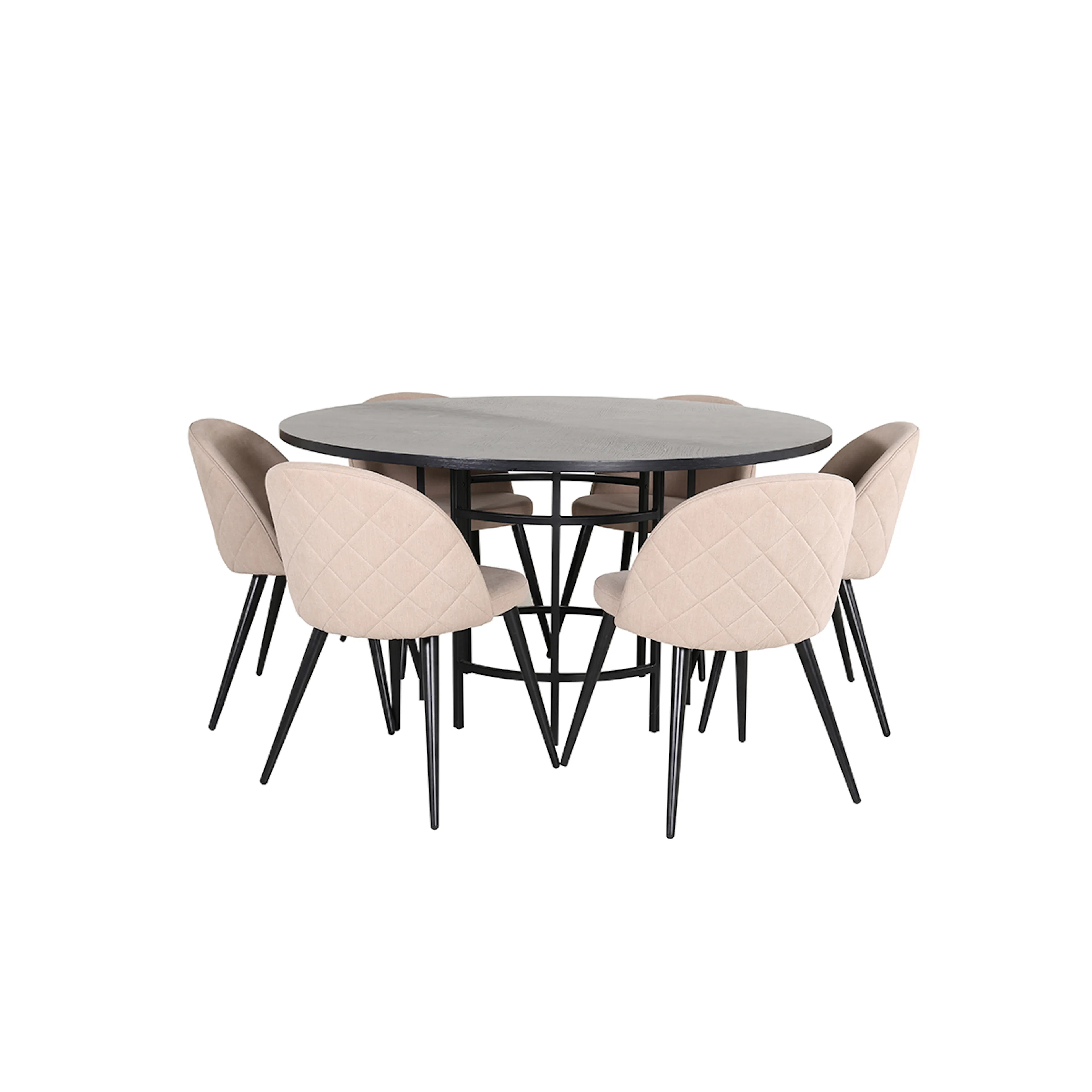 Matgrupp furniture/fashion Copenhagen Ø140 cm med 6 Velvet Stolar