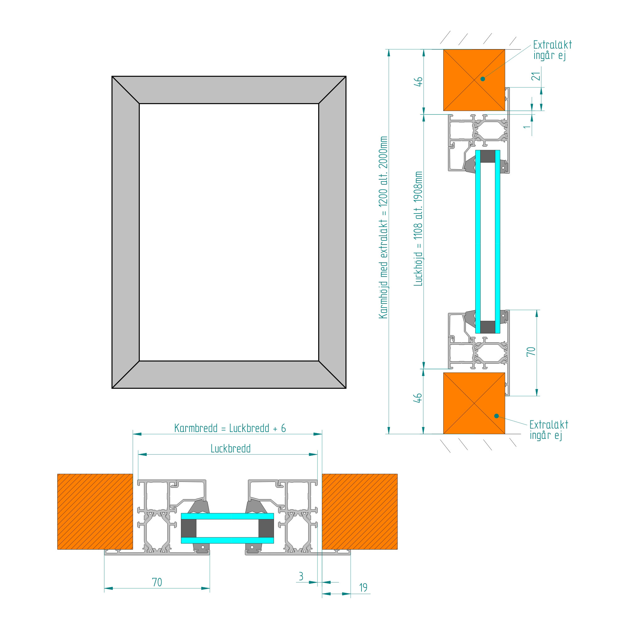 Fast Väggparti Landskap Robust Året runt 4-del