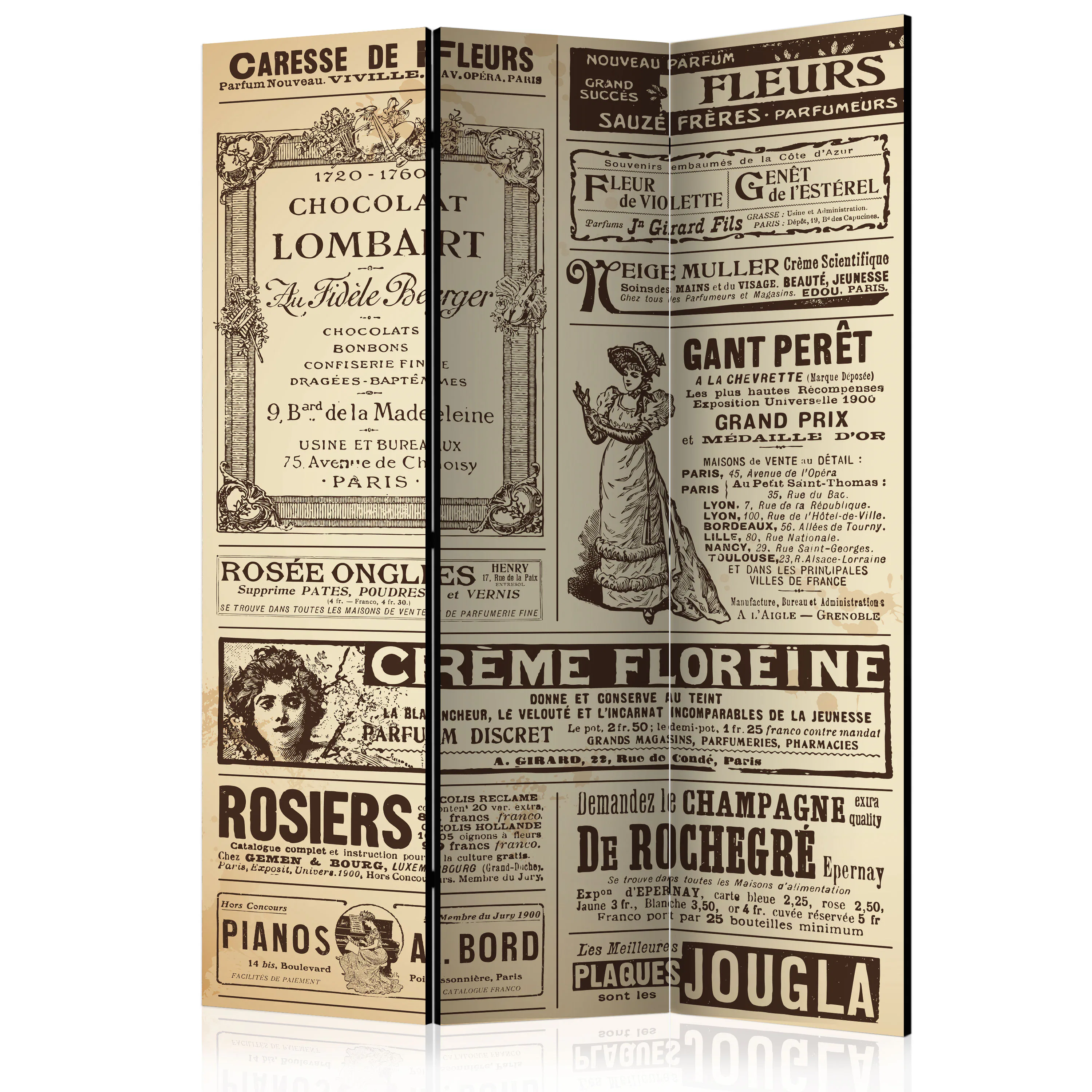 Rumsavdelare Skärmvägg Arkiio Vintage Magazines 135x172 cm