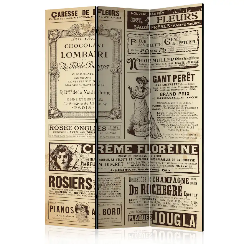 Rumsavdelare Skärmvägg Arkiio Vintage Magazines 135x172 cm
