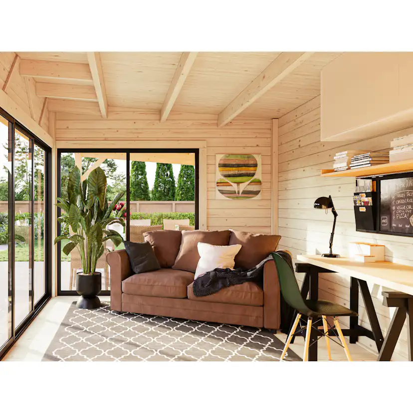 Stuga Palmako Andrea 24,2 m² Slide Plus (inv. 15,2+7,9 m²)