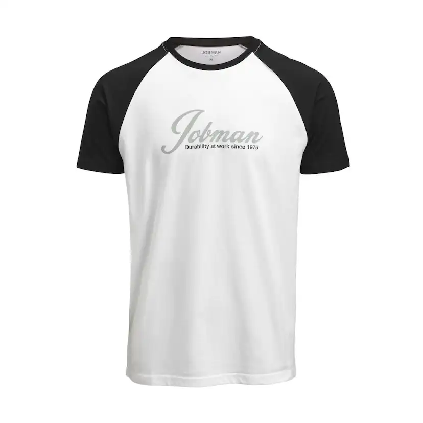T-shirt med tryck Vit/Svart L Storlek: L