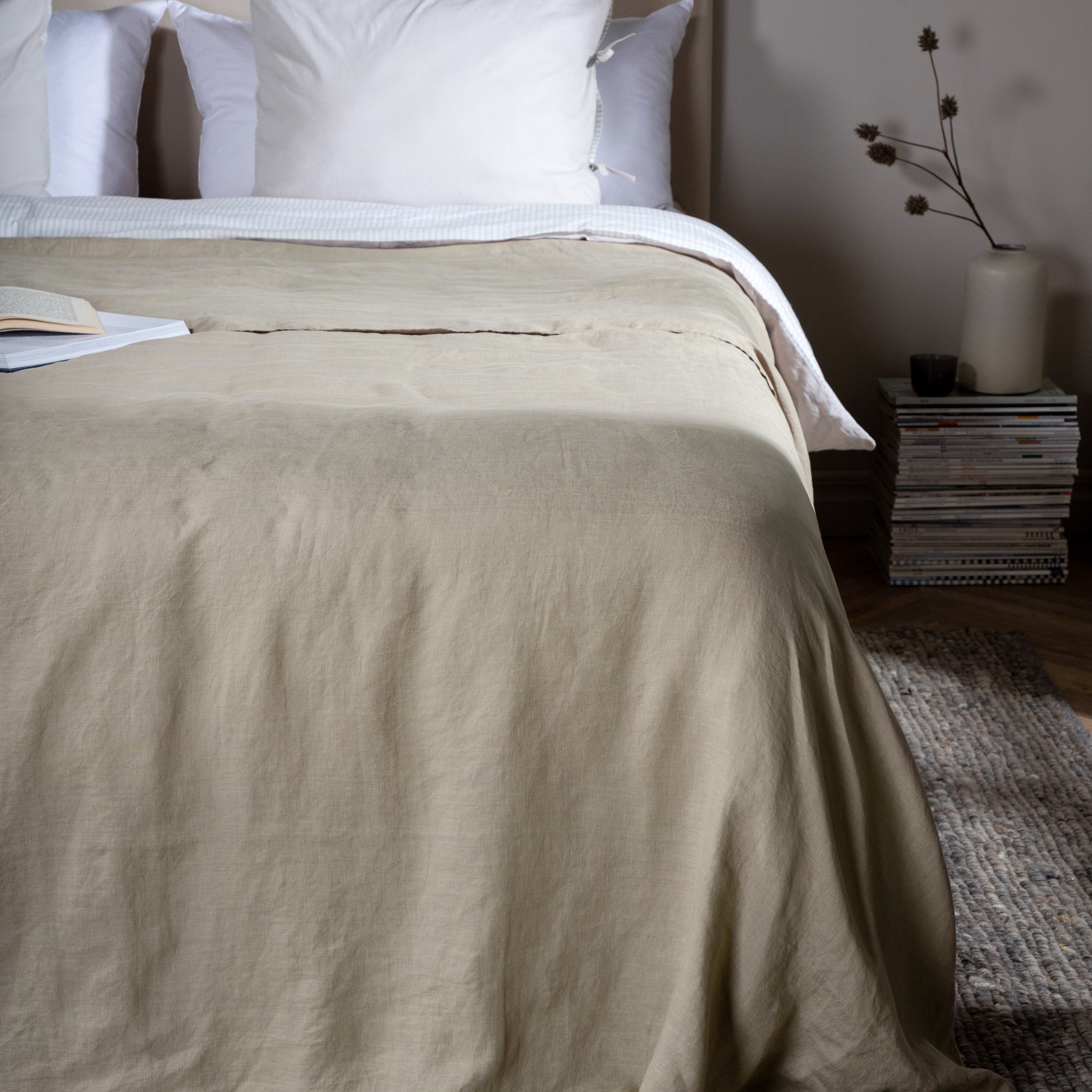 Milo Bedspread Linen - Beige / - 180*260 Beige, Mått: 260x180 cm