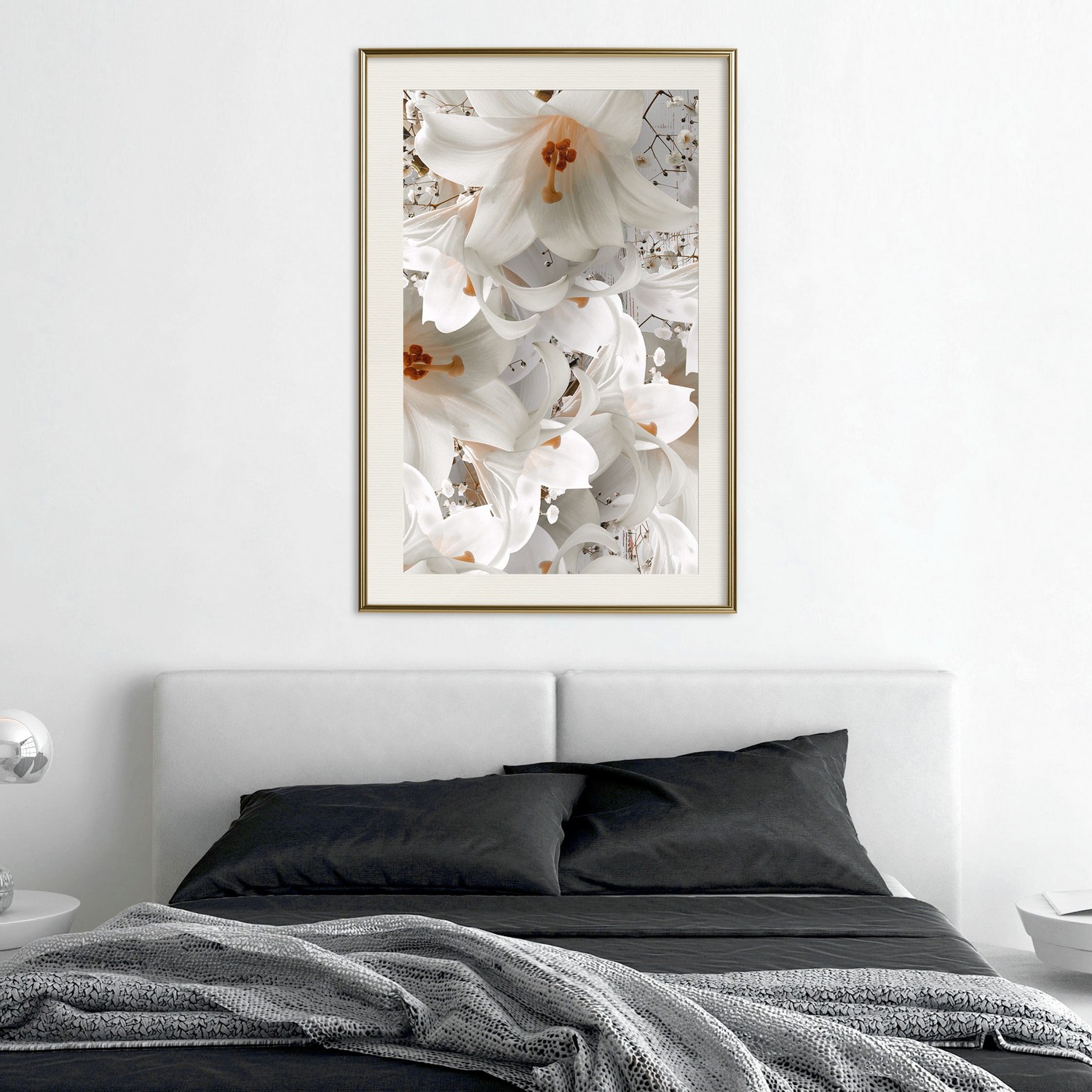 Affisch - White Blow [Poster] 30x45 Guld ram med passepartout, 30x45 cm