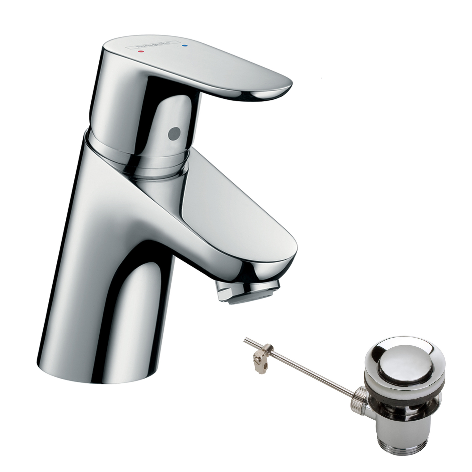 HG Focus 70 tvättställsblandare 3/8" oml. krom Med Lyftventil