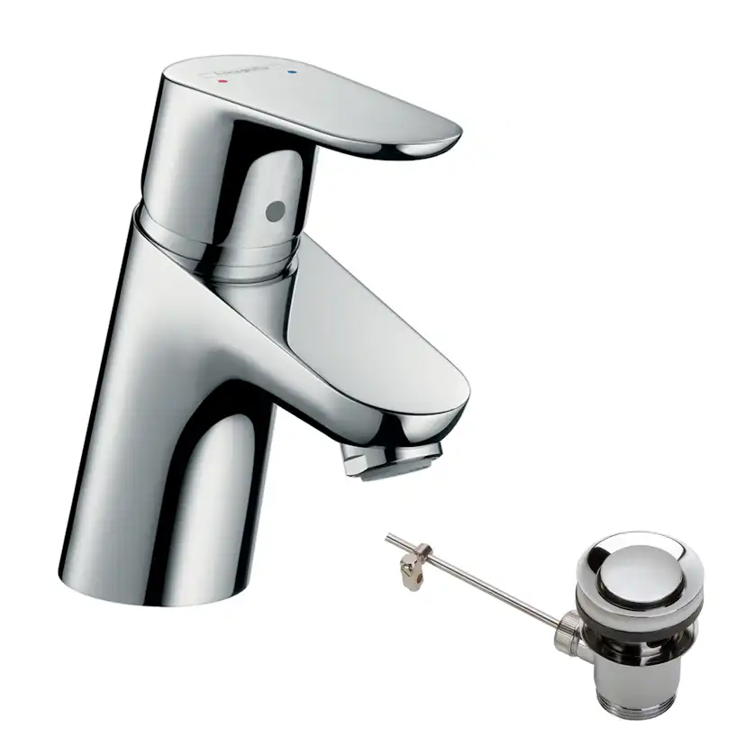 HG Focus 70 tvättställsblandare 3/8" oml. krom Med Lyftventil