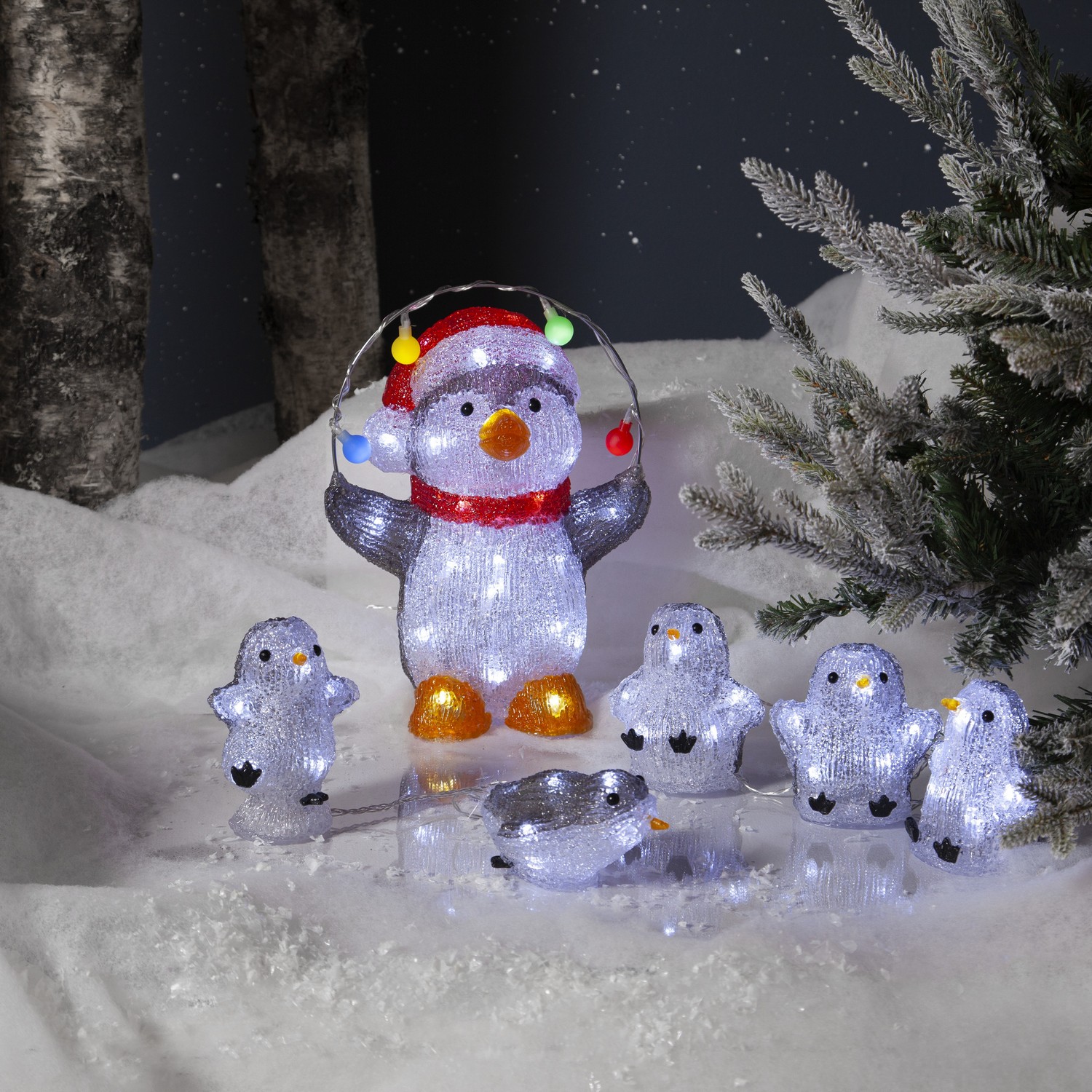 Dekorationsslinga Star Trading Crystalo Pingvin x5