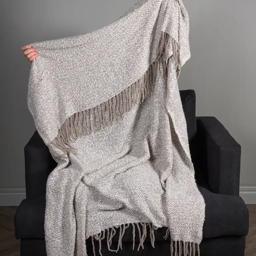 Toby Throw Polyester - Grey / White - 130*170 Grå/Vit