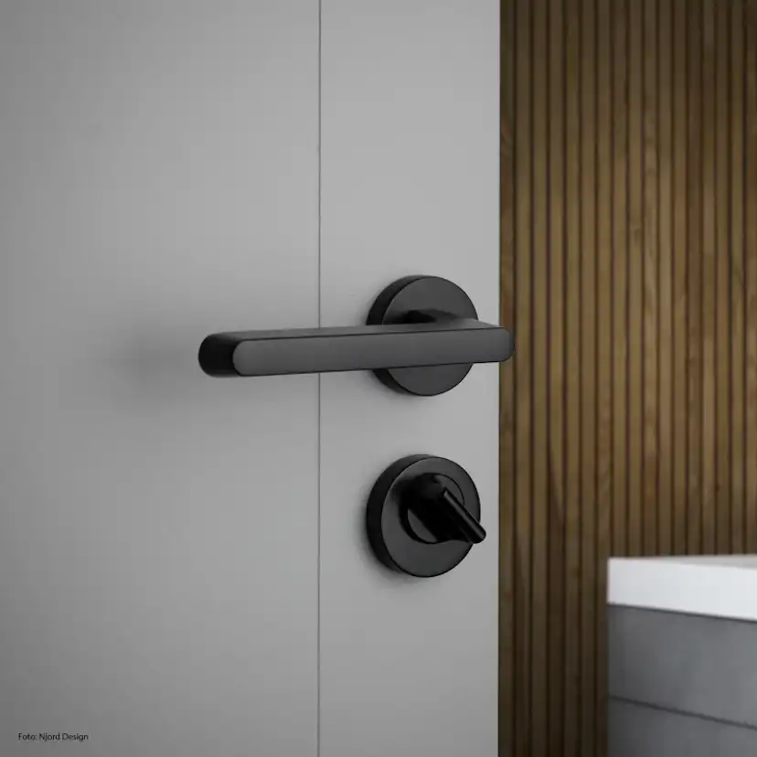 Dörrhandtag Beslag Design Moza Mattsvart med Nyckelskylt