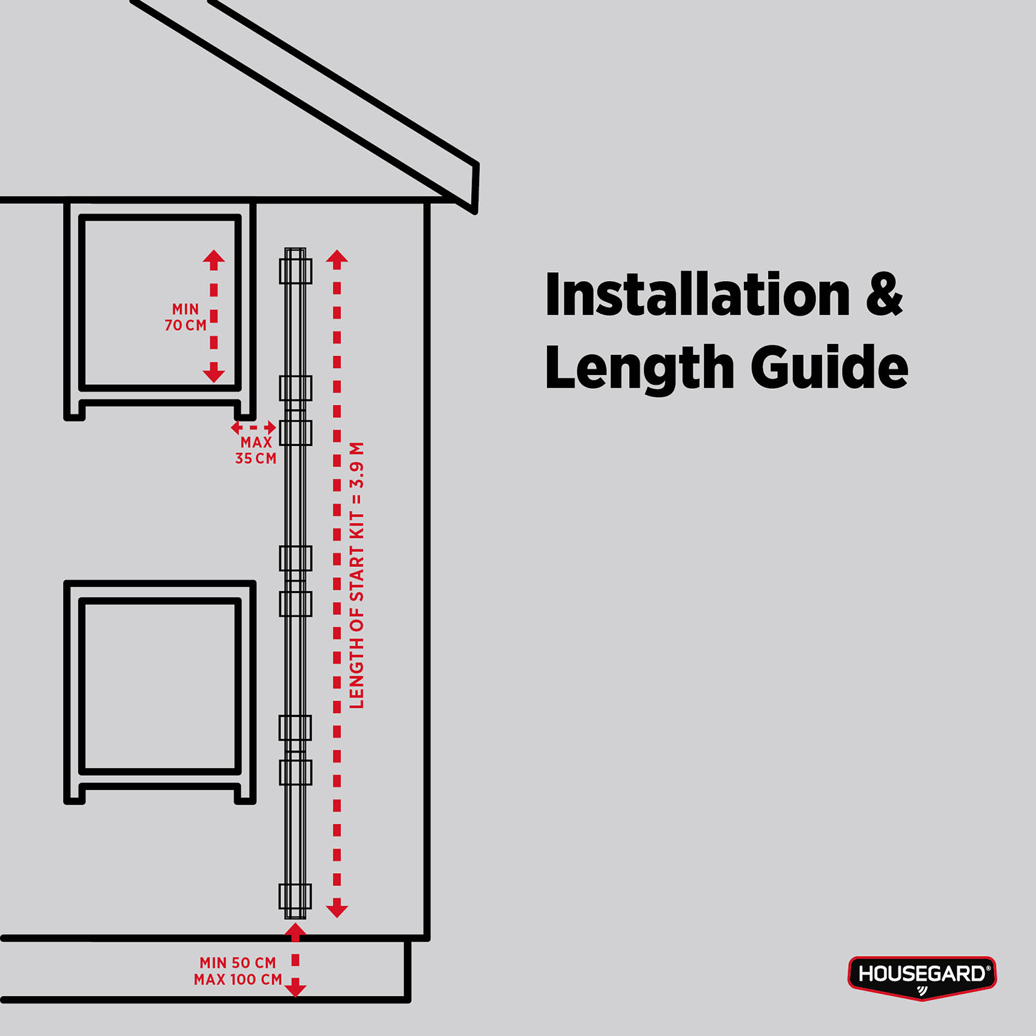 Förlängningsdel Housegard till utfällbar utrymningsstege 90 Cm, EL09