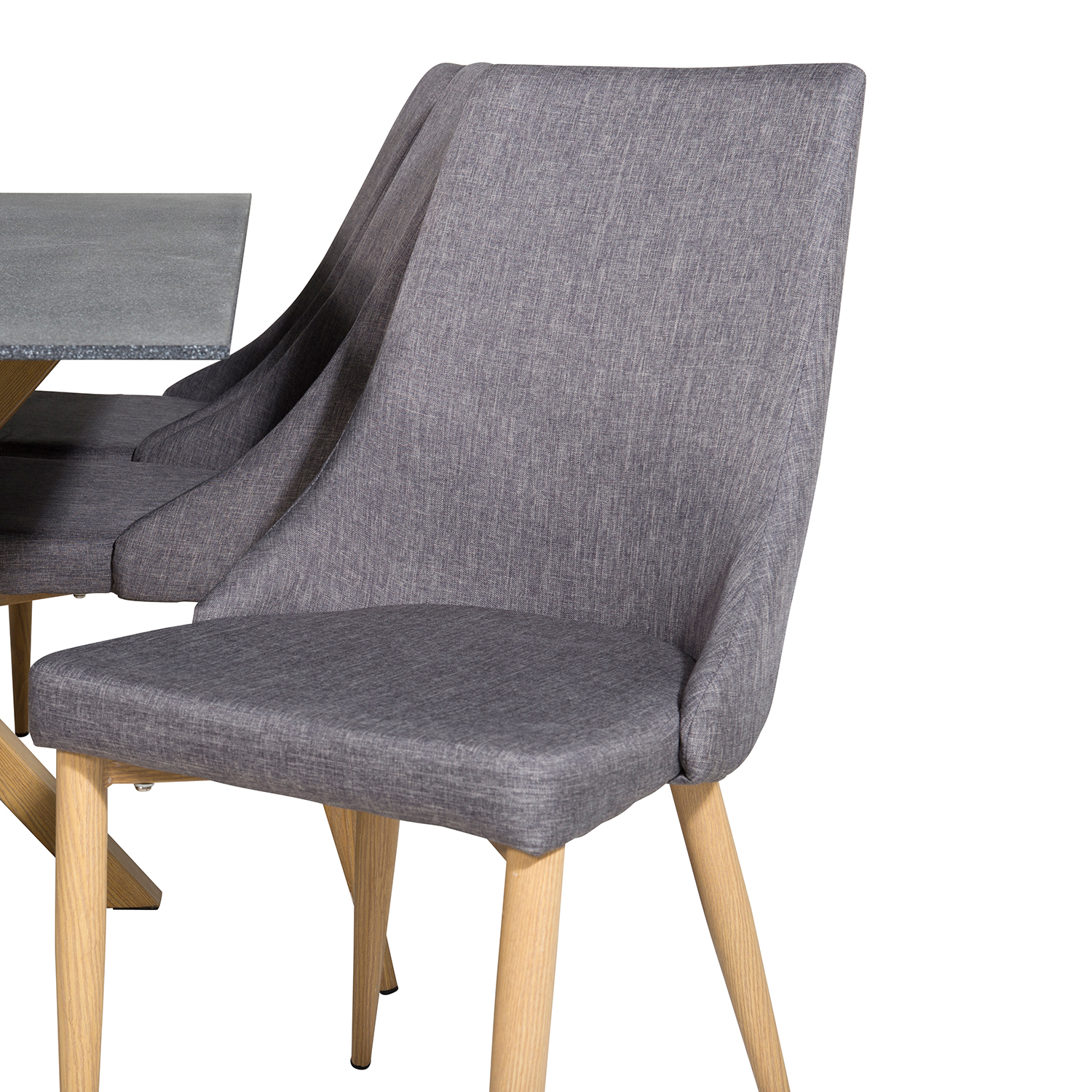 Piazza Dining Table 180x90 cm+Leone Dining Chair Grå/Ek