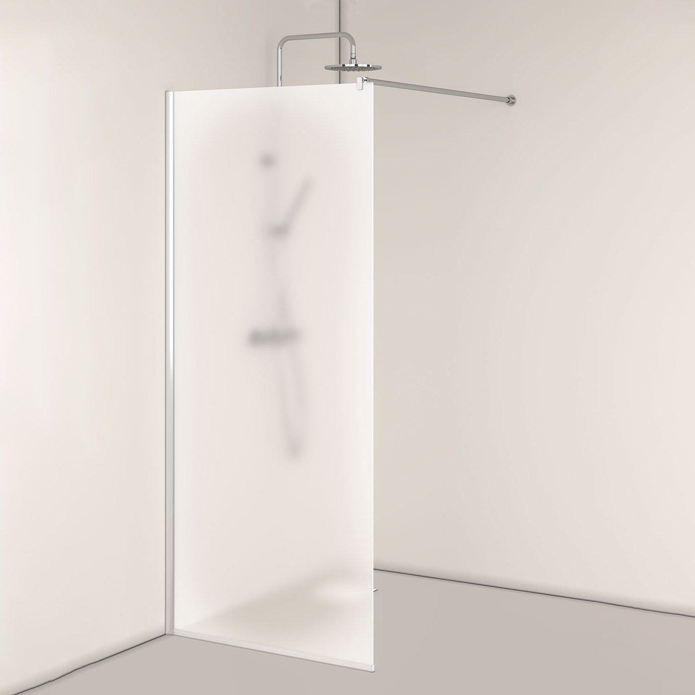 Duschvägg Hafa Igloo Pro I-WALL 90 FROST NAT Glas: Frostat glas, Profil: Aluminium, B: 875 mm